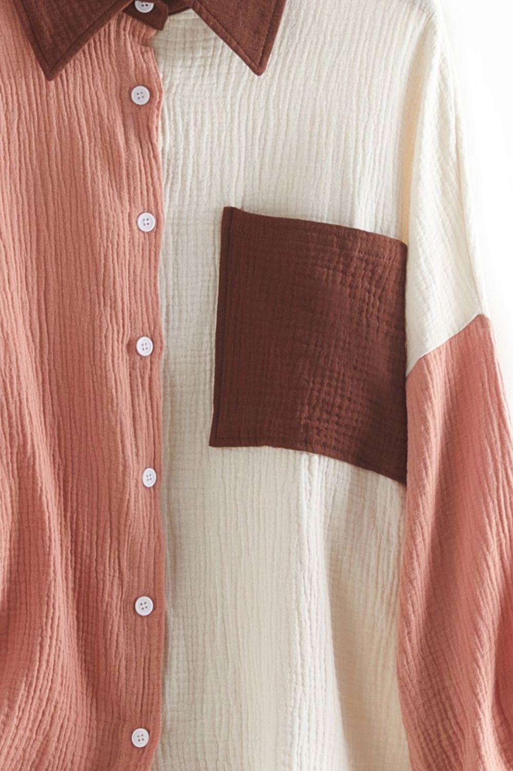 Fashion Express Contrast Patch Pocket Shirt | Dusty Pink_Silvermaple Boutique