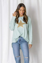 Fashion Express Billie Sequin Star Tee | Mint Stripe_Silvermaple Boutique