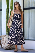 Fashion Express Hollywood Dress | Indigo Vintage Leaf_Silvermaple Boutique