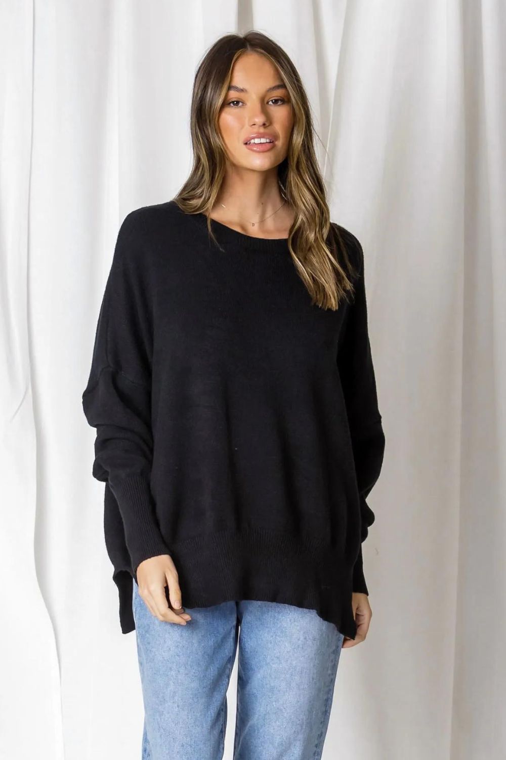 Fashion Express Aspen Slouchy Knit | Black_Silvermaple Boutique