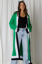 Fashion Express Kendall Tri-Coloured Cardi | Green/Black _Silvermaple Boutique