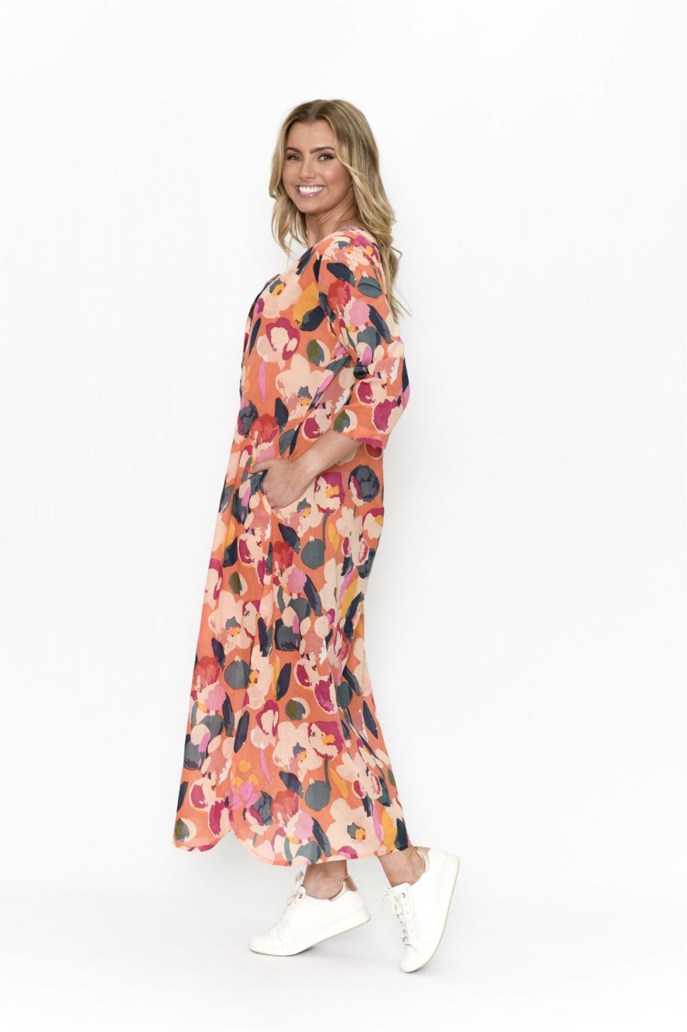 Fashion Express Melina Maxi Dress | Orange Floral _Silvermaple Boutique