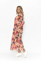 Fashion Express Melina Maxi Dress | Orange Floral _Silvermaple Boutique