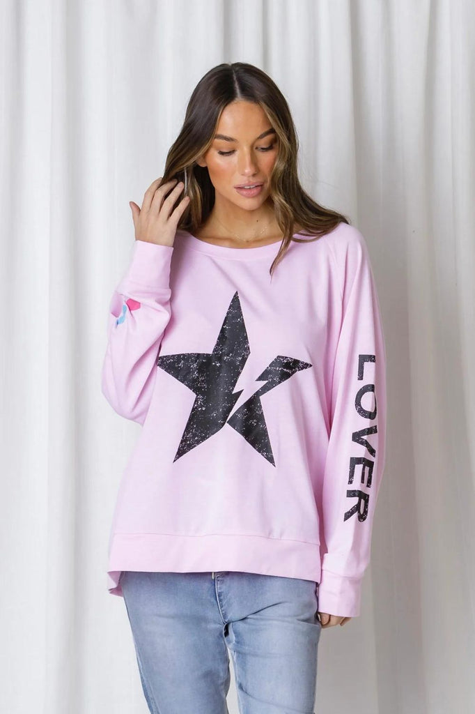 Fashion Express Evie Star Bolt Sweat | Baby Pink_Silvermaple Boutique