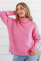 Fashion Express Roll Neck Canyon Knit | Pink_Silvermaple Boutique