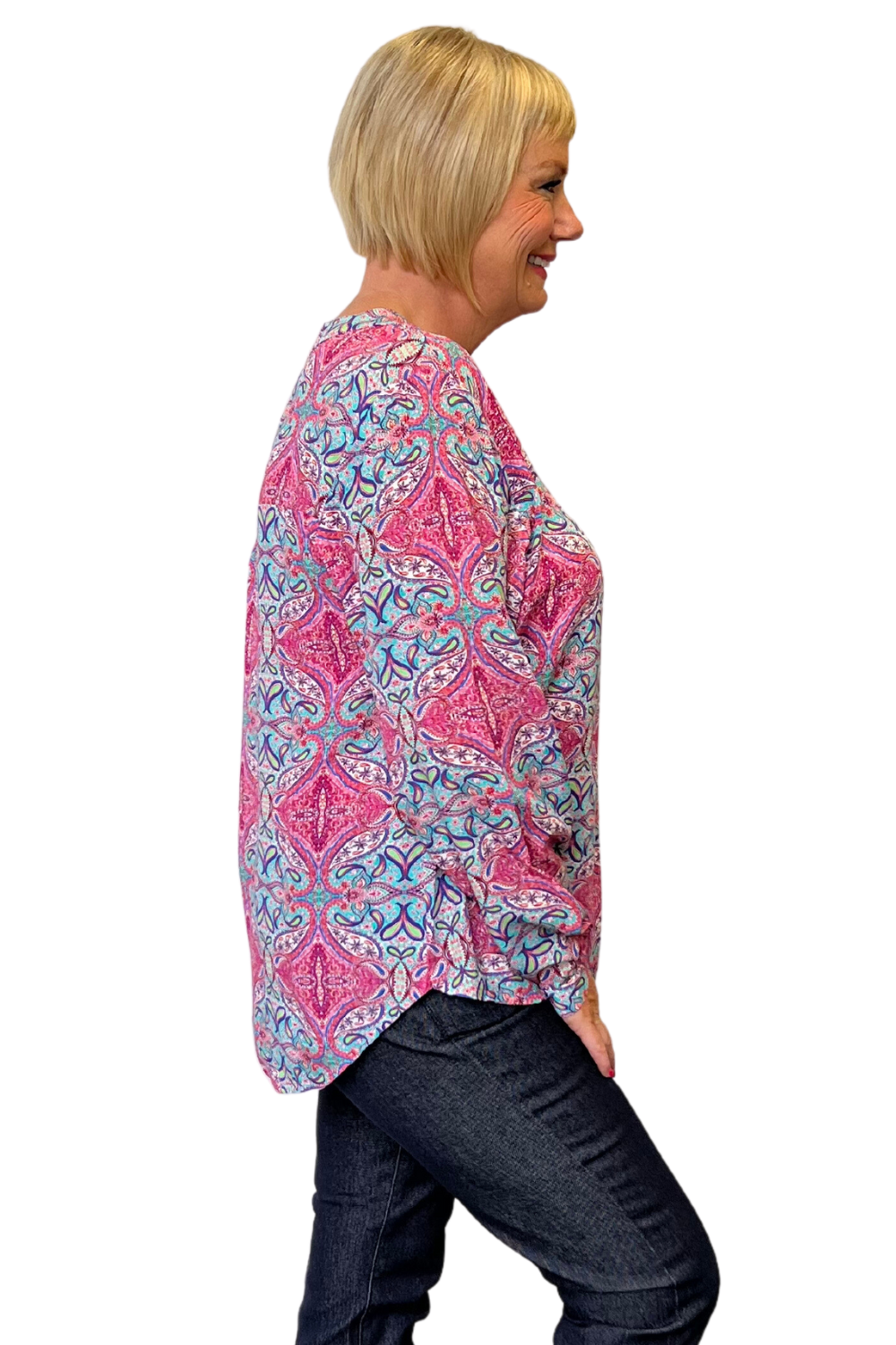 Silvermaple Boutique Allegra Shirt | Paisley Pink  Multi _Silvermaple Boutique 