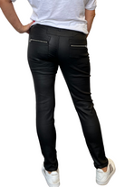 Silvermaple Collection Waxed Button Zip Italian Jean | Black_Silvermaple Boutique 