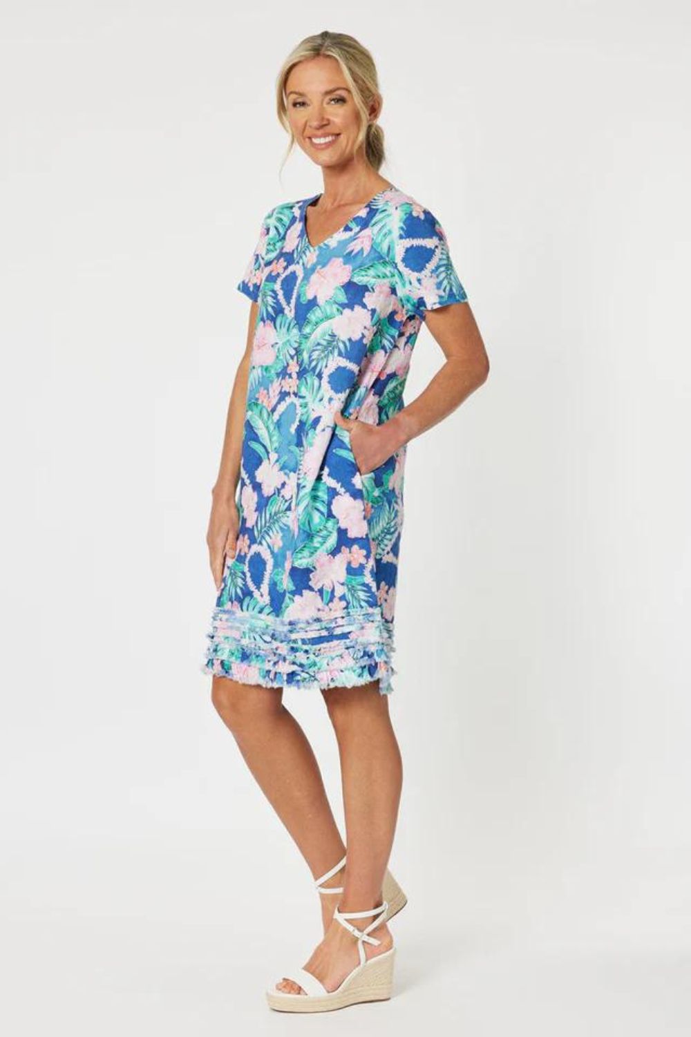 Gordon Smith Santa Monica Frilled Hem Dress | Multi_silvermaple boutique