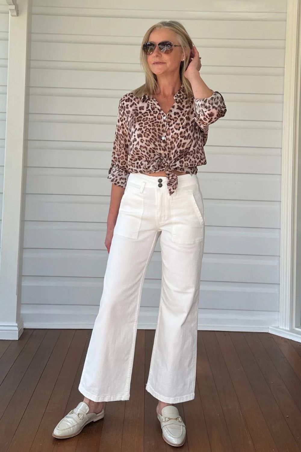 Gordon Smith Hudson Wide Leg Jean | Ivory_Silvermaple Boutique