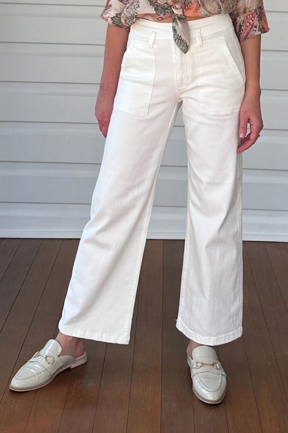 Gordon Smith Hudson Wide Leg Jean | Ivory_Silvermaple Boutique