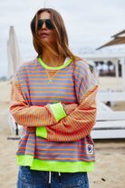 Hammill & Co Retro Stripe Sweat | Orange/Grey_Silvermaple Boutique