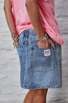 Hammill & Co Draw Cord Denim Skirt | Stonewash Denim_Silvermaple Boutique