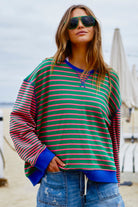 Hammill & Co Retro Stripe Sweat | Green/Pink_Silvermaple Boutique