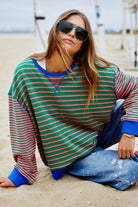 Hammill & Co Retro Stripe Sweat | Green/Pink_Silvermaple Boutique