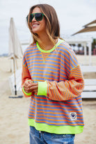 Hammill & Co Retro Stripe Sweat | Orange/Grey_Silvermaple Boutique