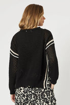 Hammock & Vine Ally Stripe Trim Jumper | Black_Silvermaple Boutique