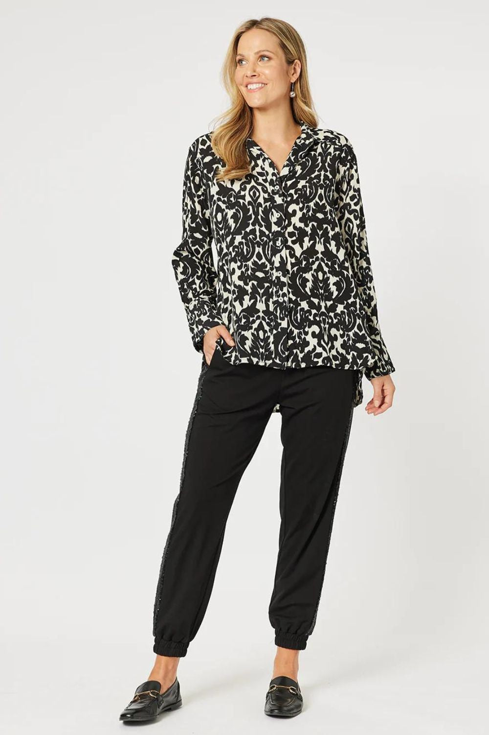 Hammock & Vine Noir Print Shirt | Black_Silvermaple Boutique