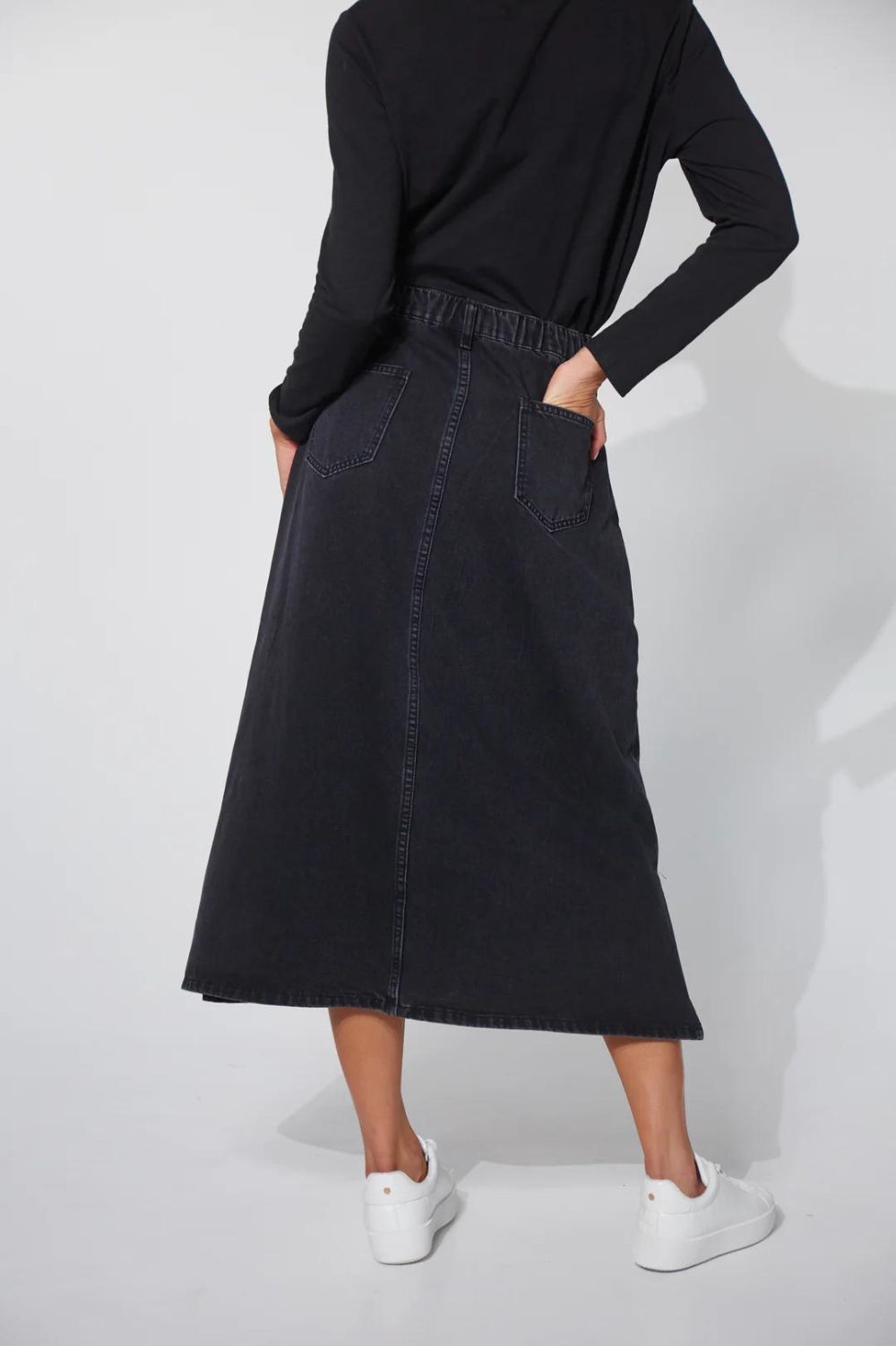 Haven Dalton Denim Skirt | Slate_Silvermaple Boutique