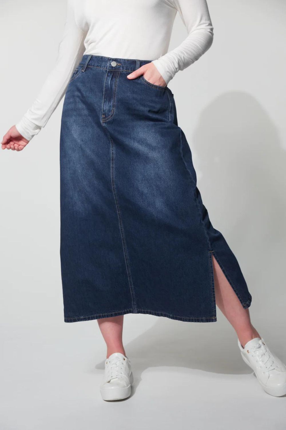 Haven Dalton Denim Skirt | Indigo_Silvermaple Boutique