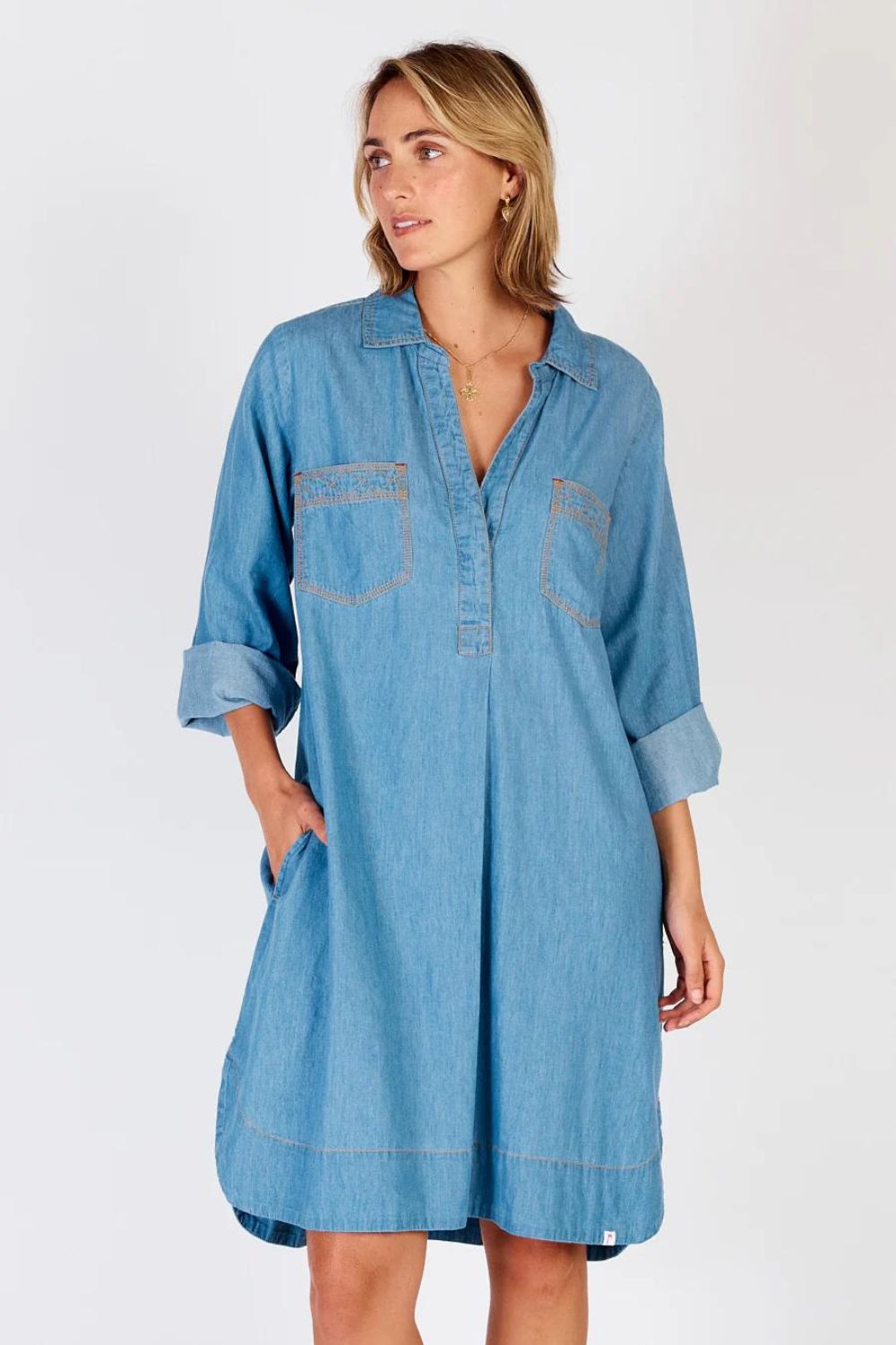 Durango Shirtmaker Dress | Light Denim_Silvermaple boutique