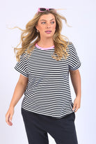 Elm Lifestyle Jarrah Stripe Tee | Navy/White Stripe_Silvermaple Boutique