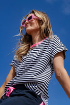 Elm Lifestyle Jarrah Stripe Tee | Navy/White Stripe_Silvermaple Boutique