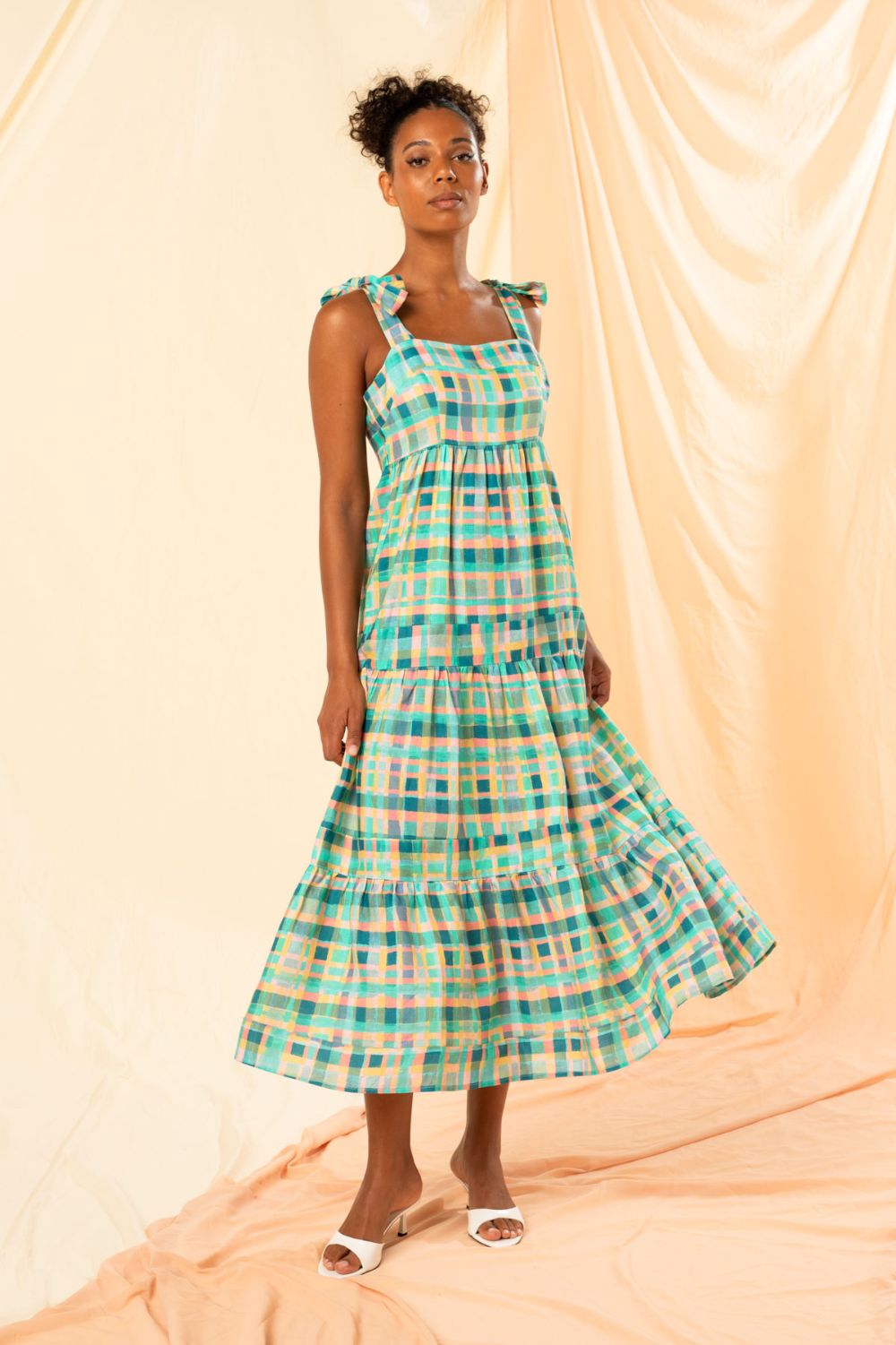 Kachel Zia Dress | Ocean Check_Silvermaple Boutique