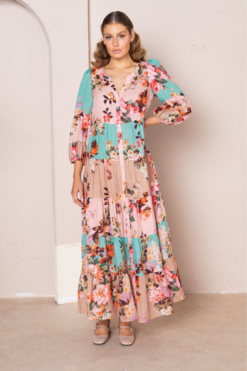 Kachel Adele Maxi Kimono Dress | Multi_Silvermaple Boutique