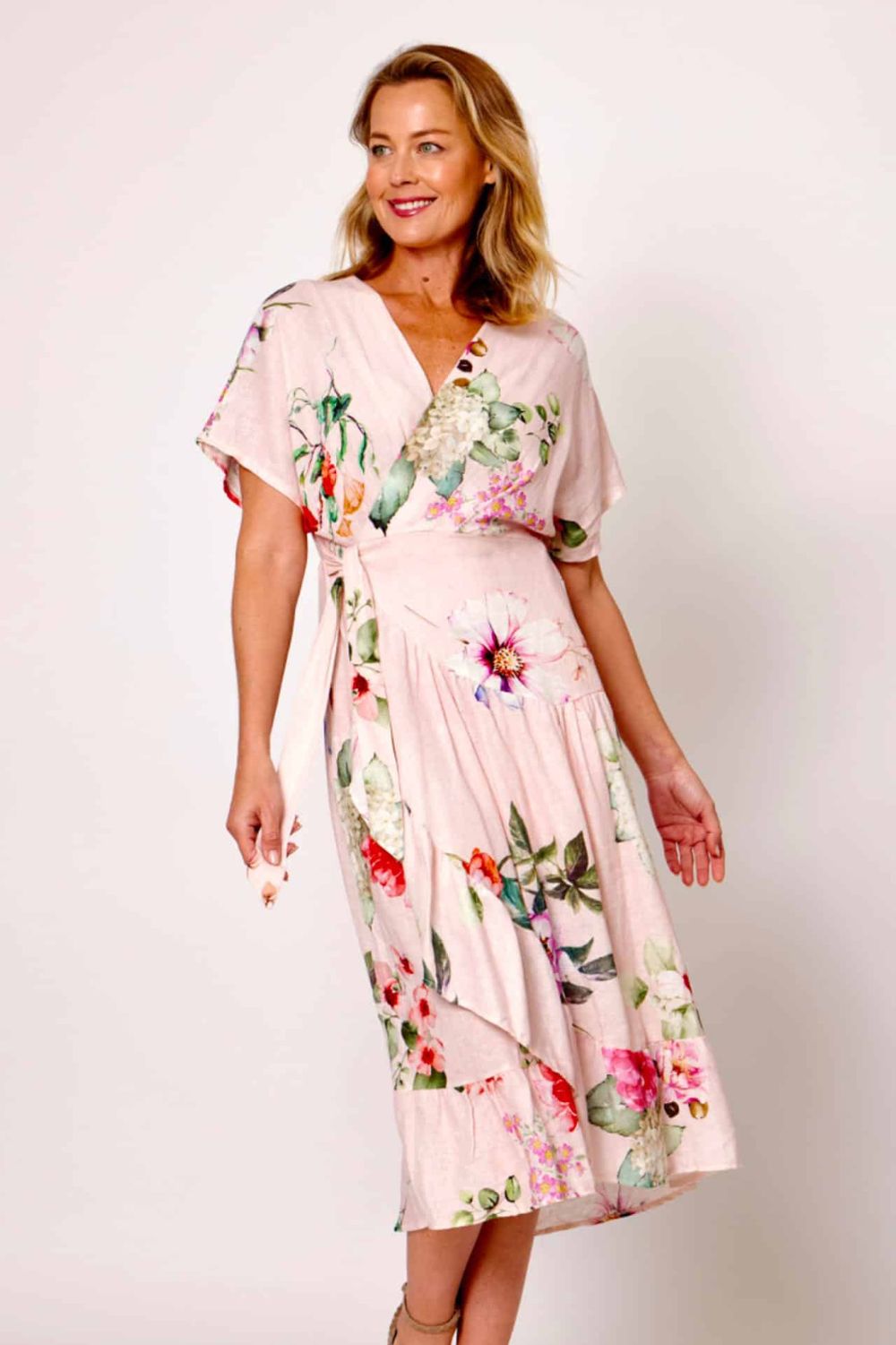 La Strada Vesper Wrap Dress | Pink Floral_Silvermaple Boutique