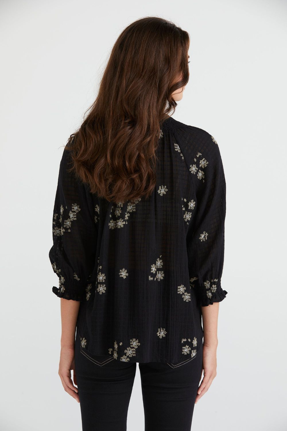 Lania Flora Shirt | Black_Silvermaple Boutique