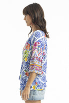 Fashion Express Lilah Boho Top | Amalfi Blue_Silvermaple Boutique