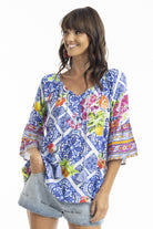 Fashion Express Lilah Boho Top | Amalfi Blue_Silvermaple Boutique