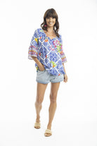 Fashion Express Lilah Boho Top | Amalfi Blue_Silvermaple Boutique