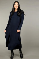 Tani Long Sleeve Tri Dress | 79434 - Silvermaple Boutique