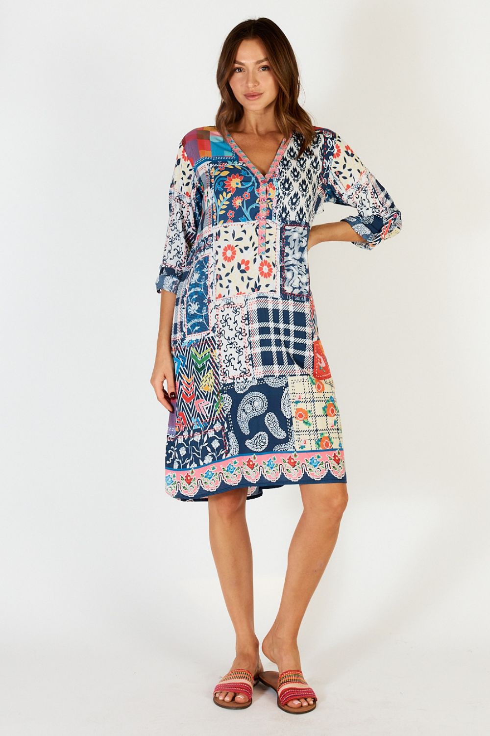 Lula Life Birdie Shirt Dress | Navy Multi_Silvermaple Boutique