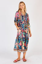 Lula Life Delphi Midi Dress | Navy Floral_Silvermaple Boutique