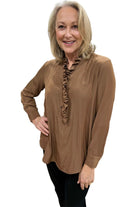 Mela Purdie Frill Neck Blouse | Cinnamon_Silvermaple Boutique