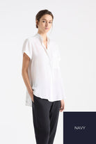 Mela Purdie Stand Shirt | Navy_Silvermaple Boutique