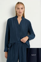 Mela Purdie Flute Blouse | Navy_Silvermaple Boutique