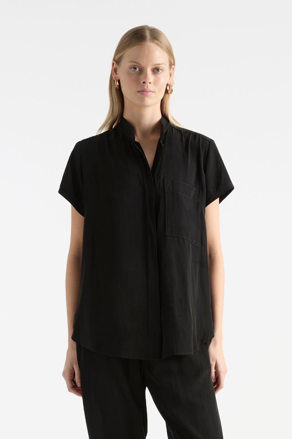 Mela Purdie Stand Shirt | Black_Silvermaple Boutique