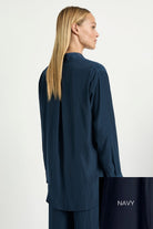 Mela Purdie Flute Blouse | Navy_Silvermaple Boutique