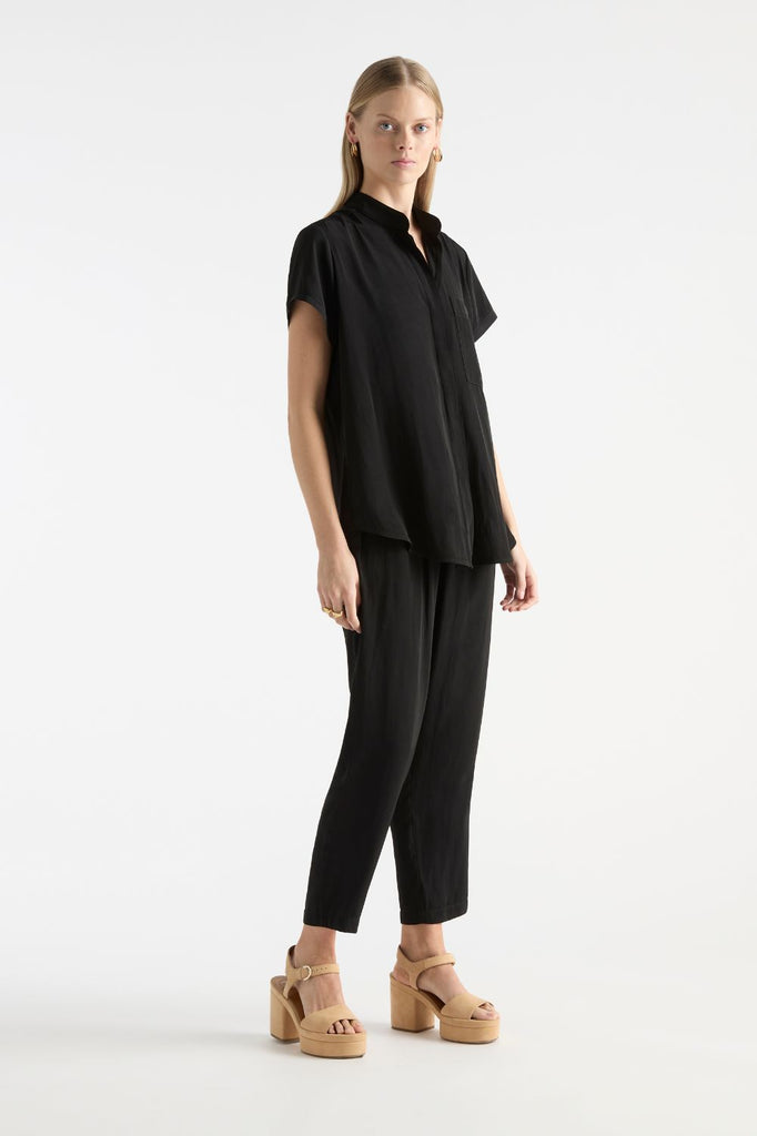 Mela Purdie Stand Shirt | Black_Silvermaple Boutique