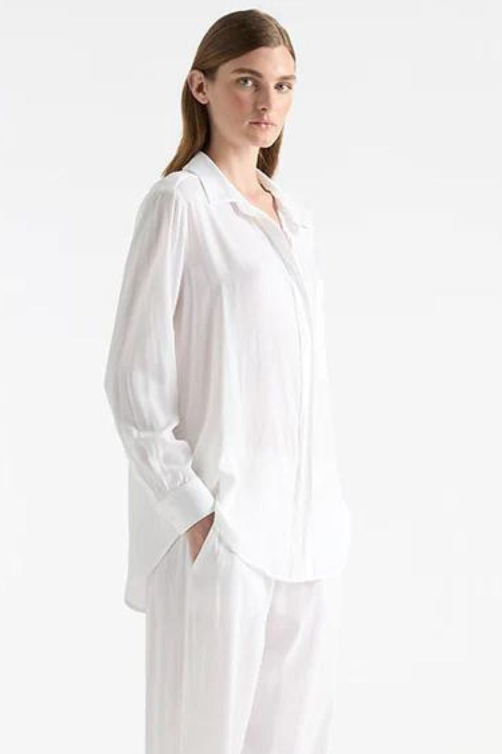 Mela Purdie Single Pocket Shirt | White - Silvermaple Boutique