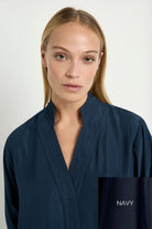 Mela Purdie Flute Blouse | Navy_Silvermaple Boutique