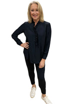 Mela Purdie Frill Neck Blouse | Black_Silvermaple Boutique