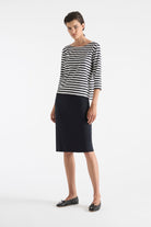 Mela Purdie Relaxed Boat Neck | White/Navy_Silvermaple Boutique