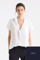 Mela Purdie Stand Shirt | Navy_Silvermaple Boutique