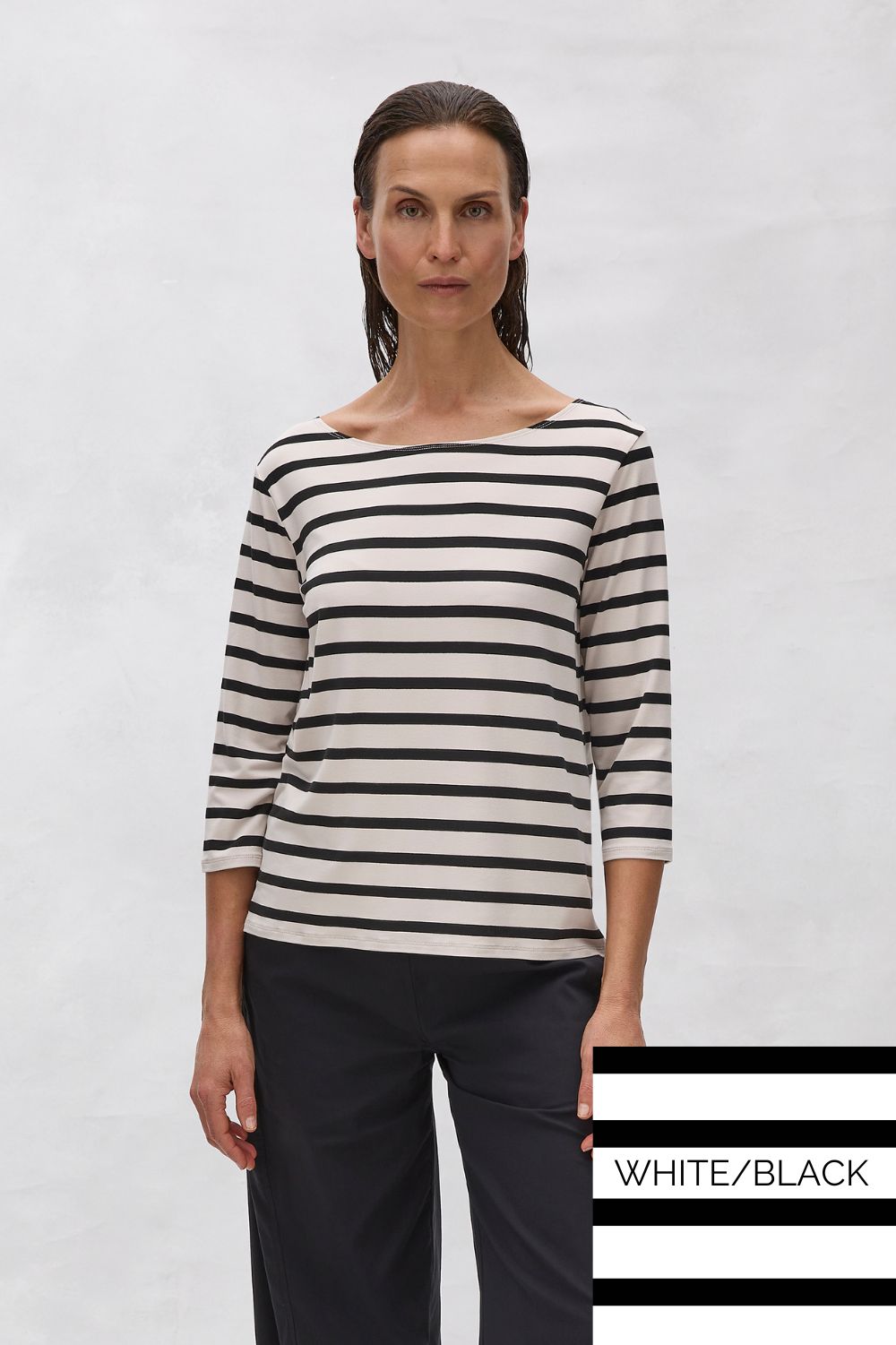 Mela Purdie Relaxed Boat Neck | White/Black_Silvermaple Boutique