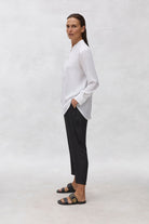 Mela Purdie Keyhole Shirt | White_Silvermaple Boutique