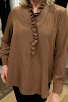 Mela Purdie Frill Neck Blouse | Cinnamon_Silvermaple Boutique